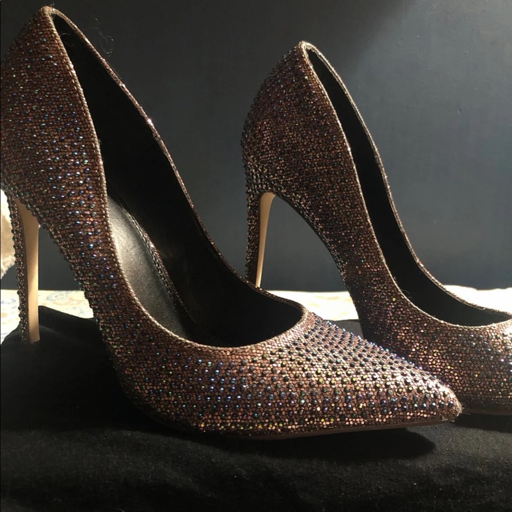Rose gold sparkly heels